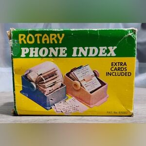 Rotary Phone Index with Extra Cards - Green and Yellow